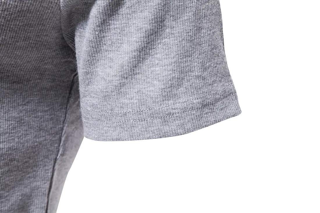 Men's Grey Polo T-Shirt with Retro Collar — feature 10
