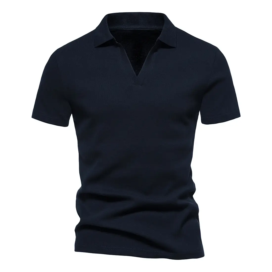 Men's Grey Polo T-Shirt with Retro Collar — feature 13