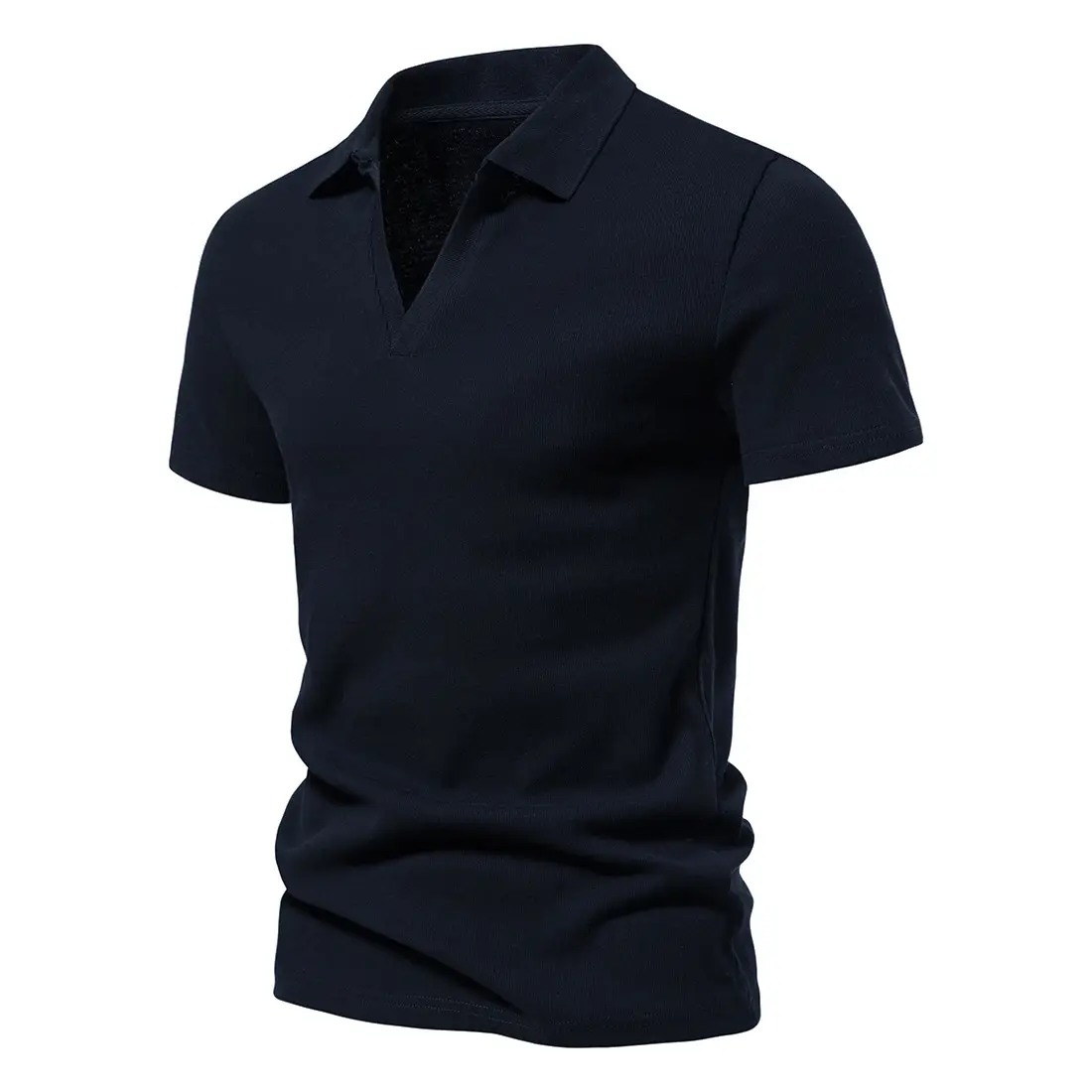 Men's Grey Polo T-Shirt with Retro Collar — feature 14