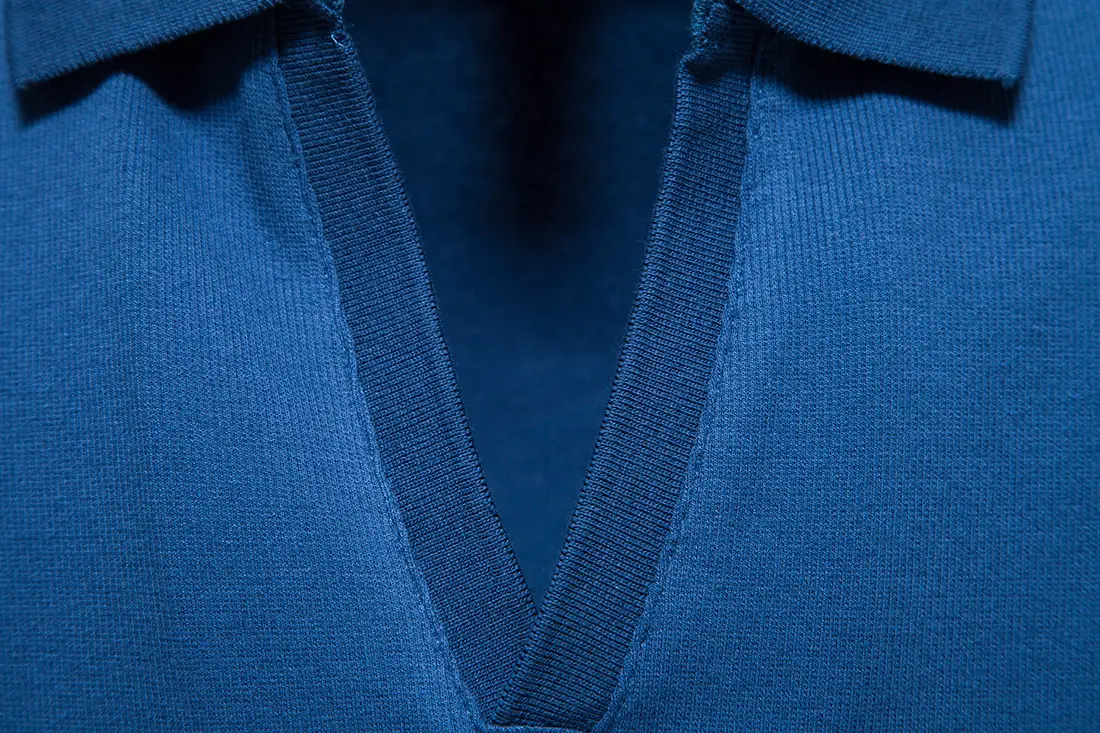 Men's Grey Polo T-Shirt with Retro Collar — feature 23