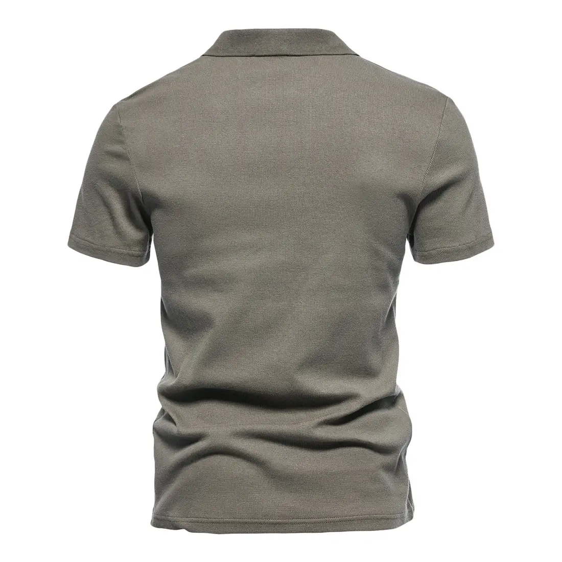 Men's Grey Polo T-Shirt with Retro Collar — feature 29