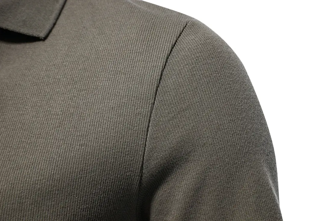Men's Grey Polo T-Shirt with Retro Collar — feature 31
