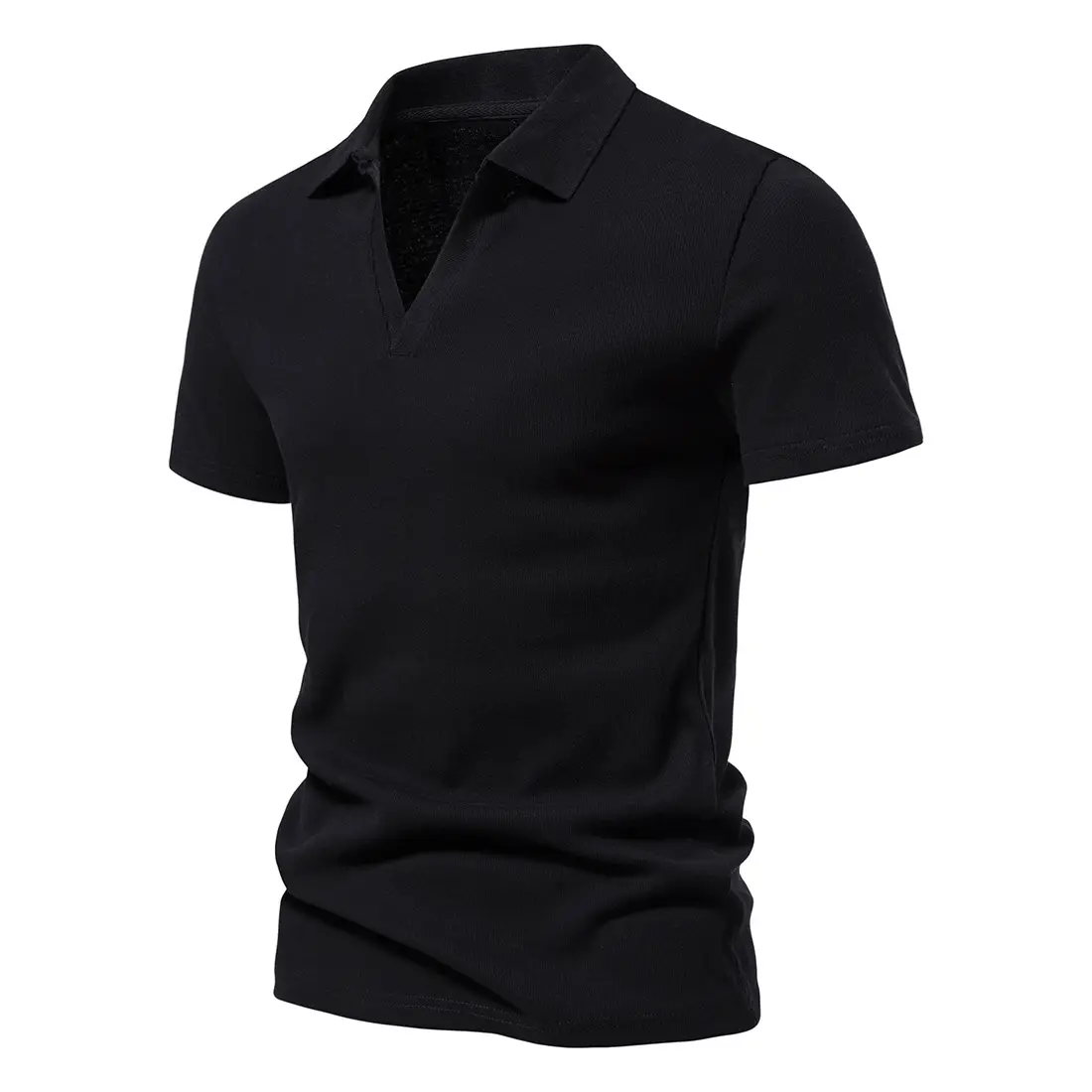 Men's Grey Polo T-Shirt with Retro Collar — feature 36