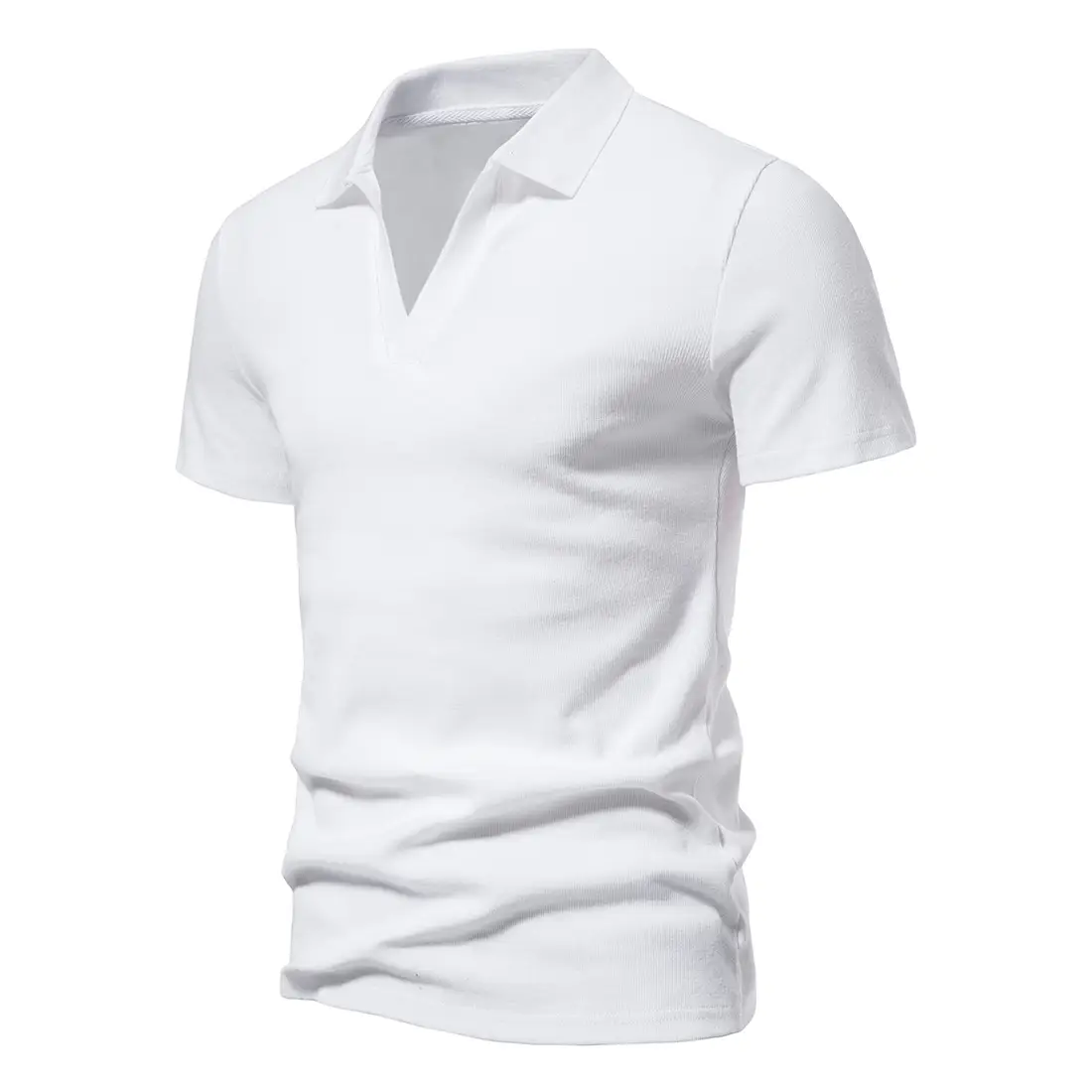 Men's Grey Polo T-Shirt with Retro Collar — feature 44