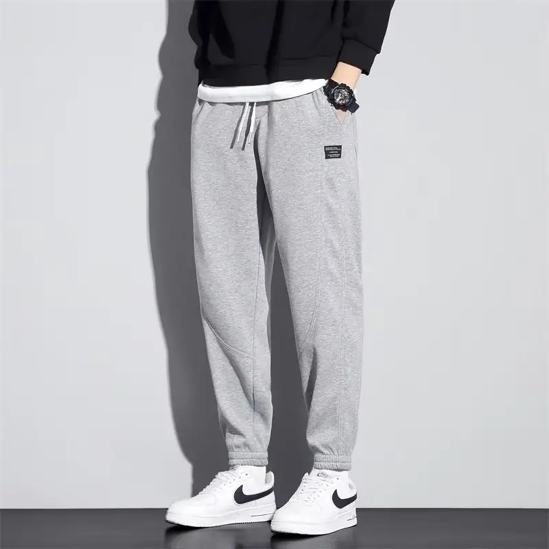 Men Grey Sweatpants Casual Summer Loose Fit - Image 7