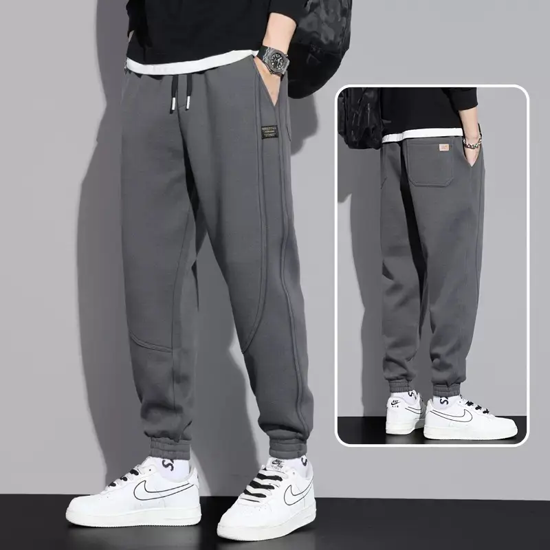 Men Grey Sweatpants Casual Summer Loose Fit - Image 3