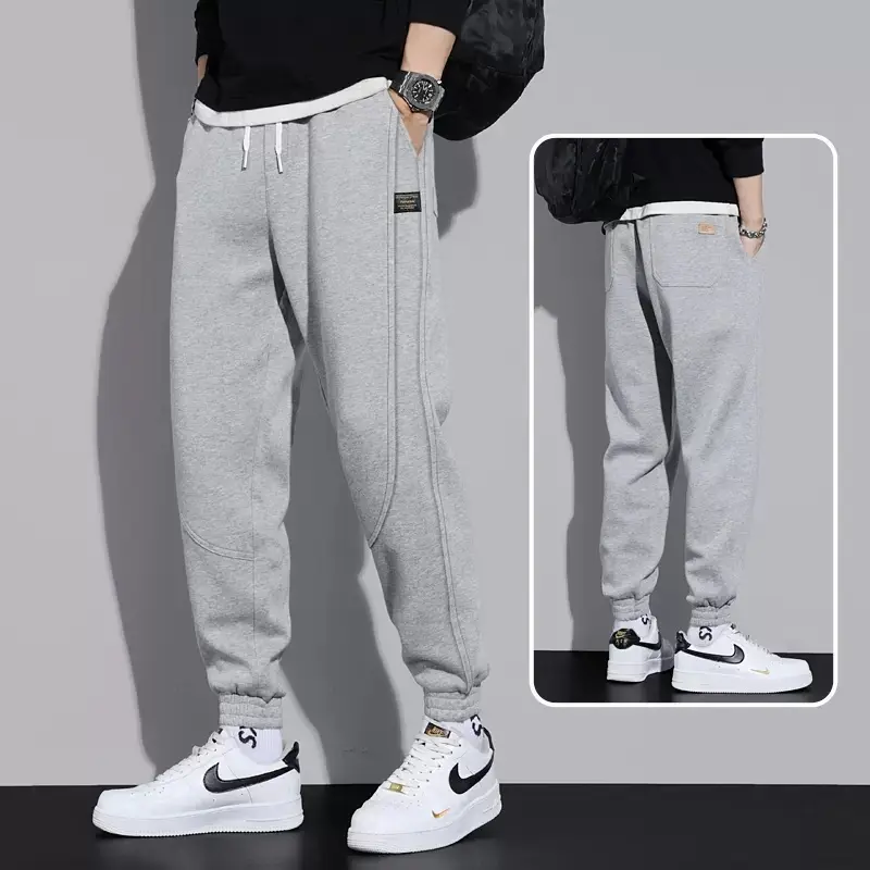 Men Grey Sweatpants Casual Summer Loose Fit - Image 4