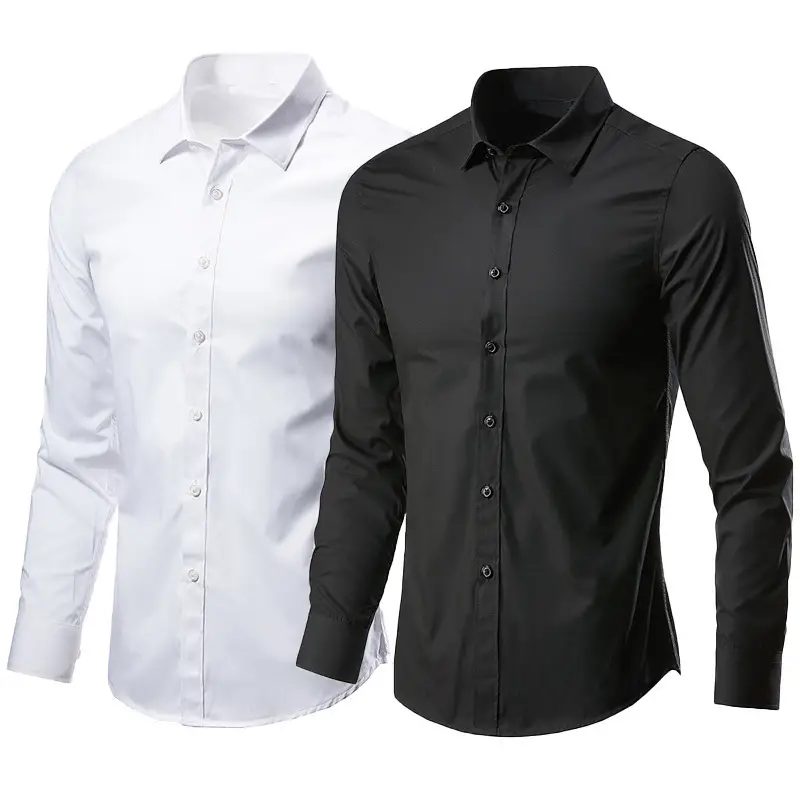 White Long-Sleeved Business Shirt for Men - Image 14