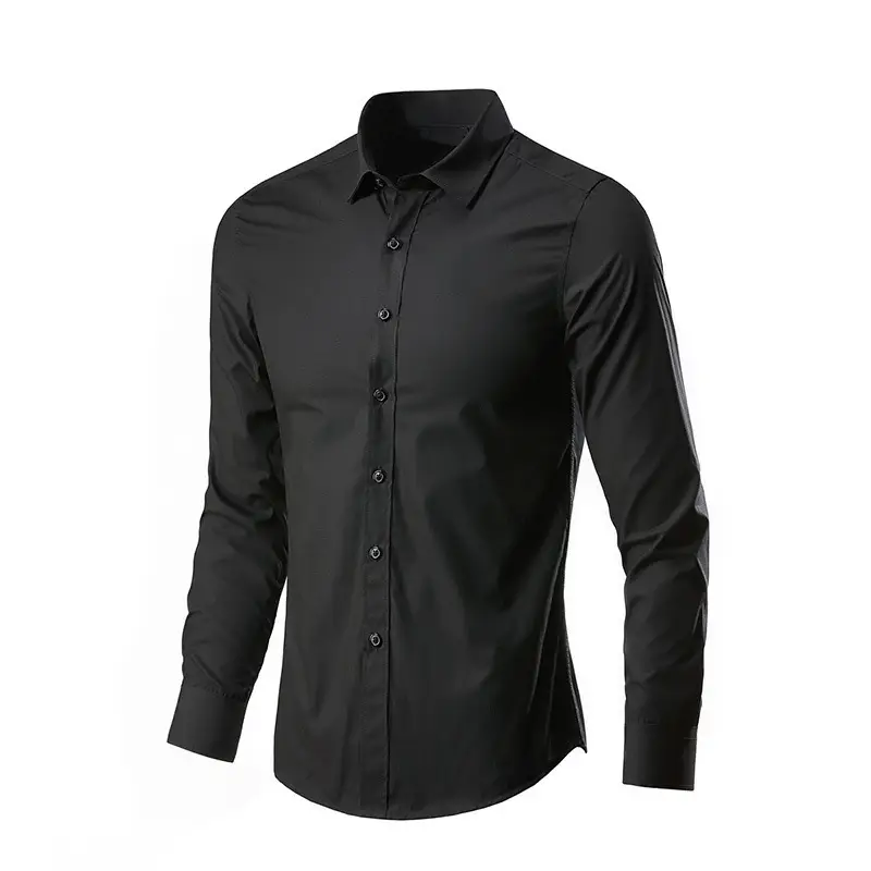 White Long-Sleeved Business Shirt for Men - Image 2