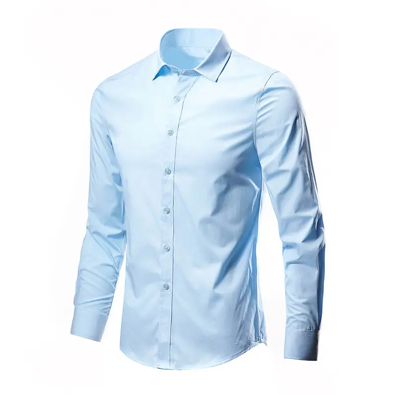 White Long-Sleeved Business Shirt for Men - Image 4