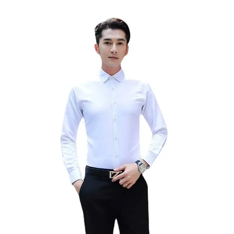 Men's Pink Slim Fit Business Shirt Long Sleeve - Image 47