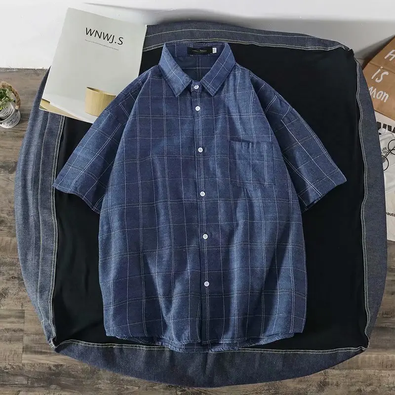 Men's Black Plaid Short Sleeve Shirt - Image 2