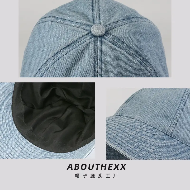 Same-style Washed Cowboy Fisherman Hat with Big Brim for Kids - Image 5