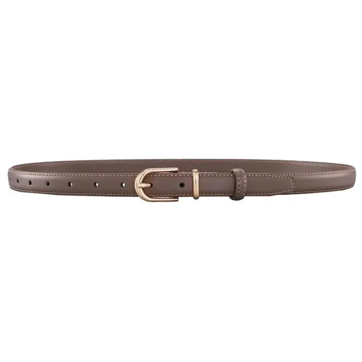 Women's Tan Pure Cowhide Belt with Pin Buckle - Image 3