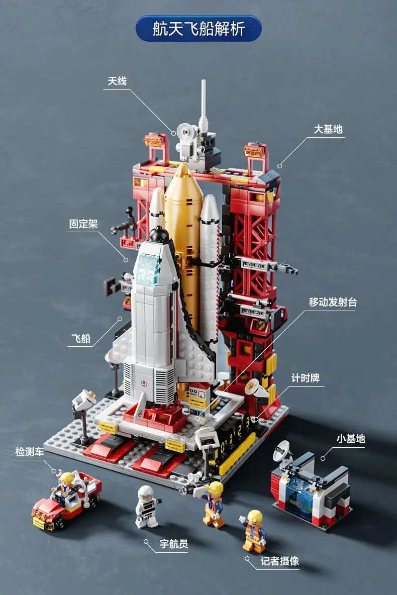 Free shipping compatible with Lego boys' assembled building blocks space shuttle rocket aircraft carrier model children's educational toys gift — feature 18
