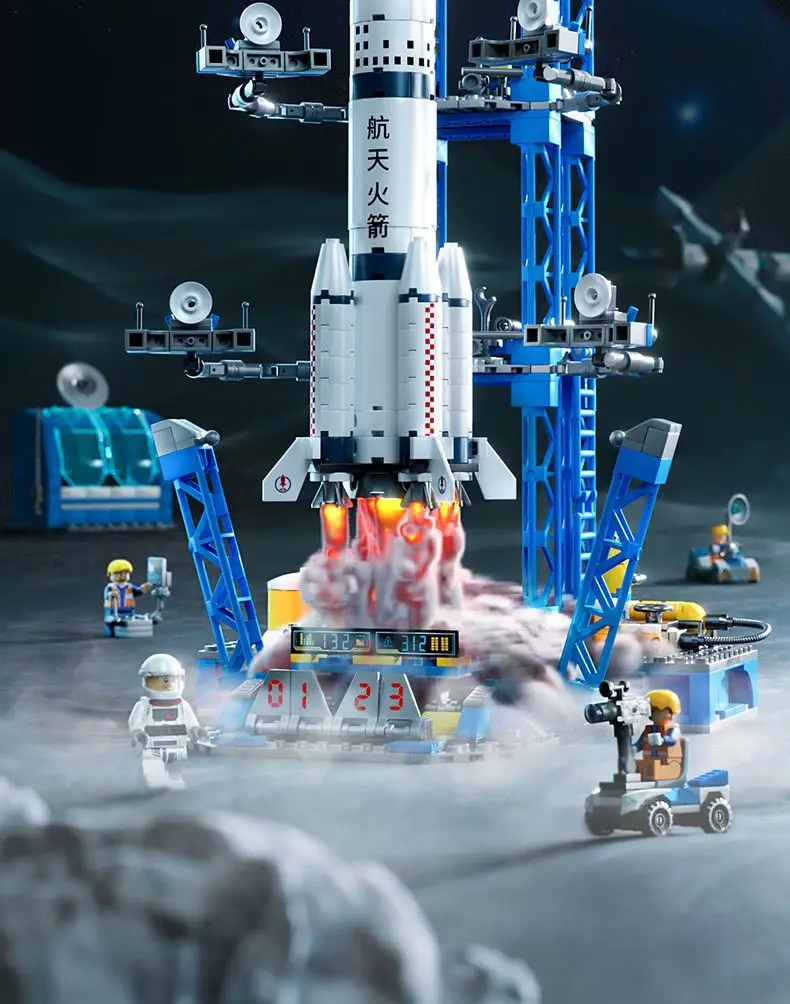 Free shipping compatible with Lego boys' assembled building blocks space shuttle rocket aircraft carrier model children's educational toys gift — feature 2
