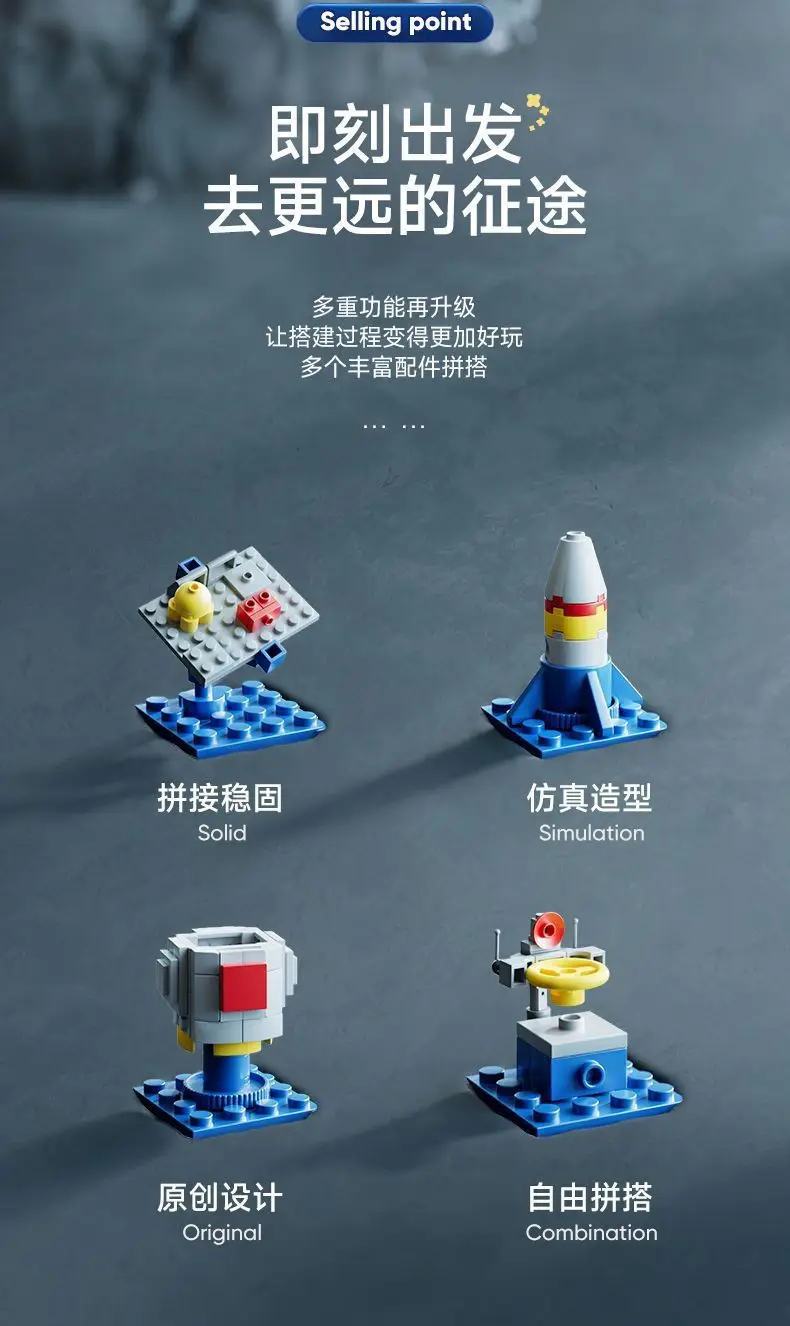 Free shipping compatible with Lego boys' assembled building blocks space shuttle rocket aircraft carrier model children's educational toys gift — feature 3