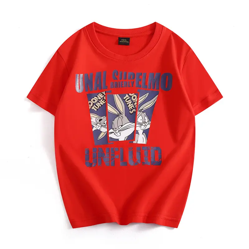 Children's Unflued T-Shirt White Boys Summer Wear - Image 3