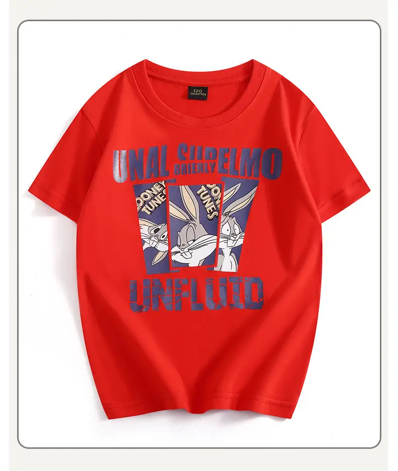 Children's Unflued T-Shirt White Boys Summer Wear — feature 34