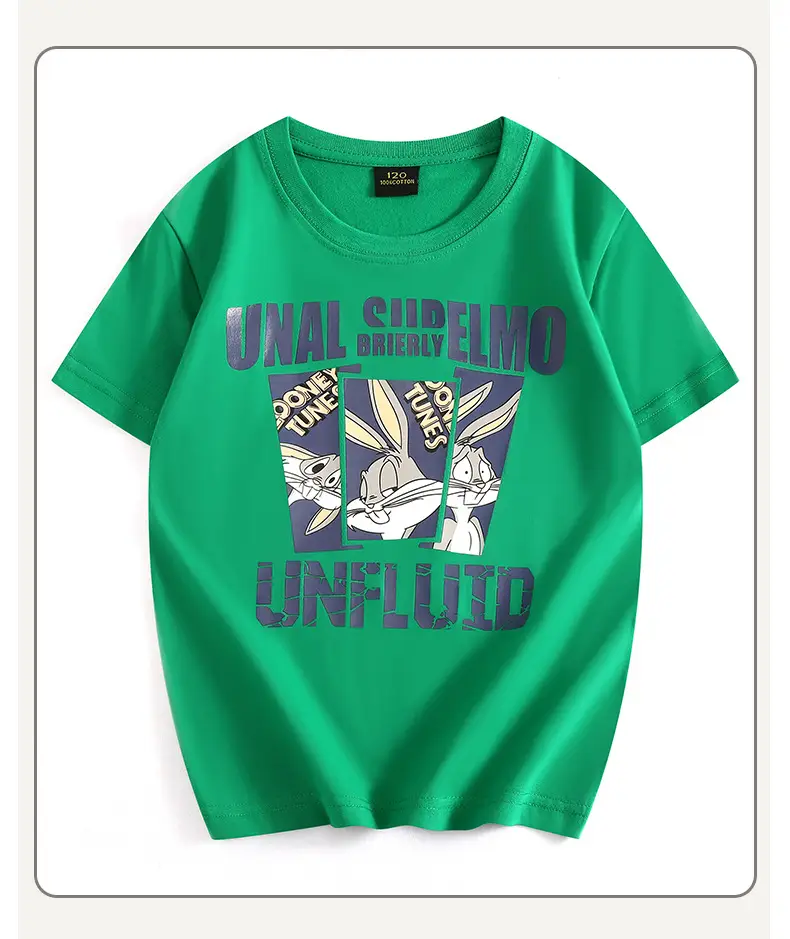 Children's Unflued T-Shirt White Boys Summer Wear — feature 36