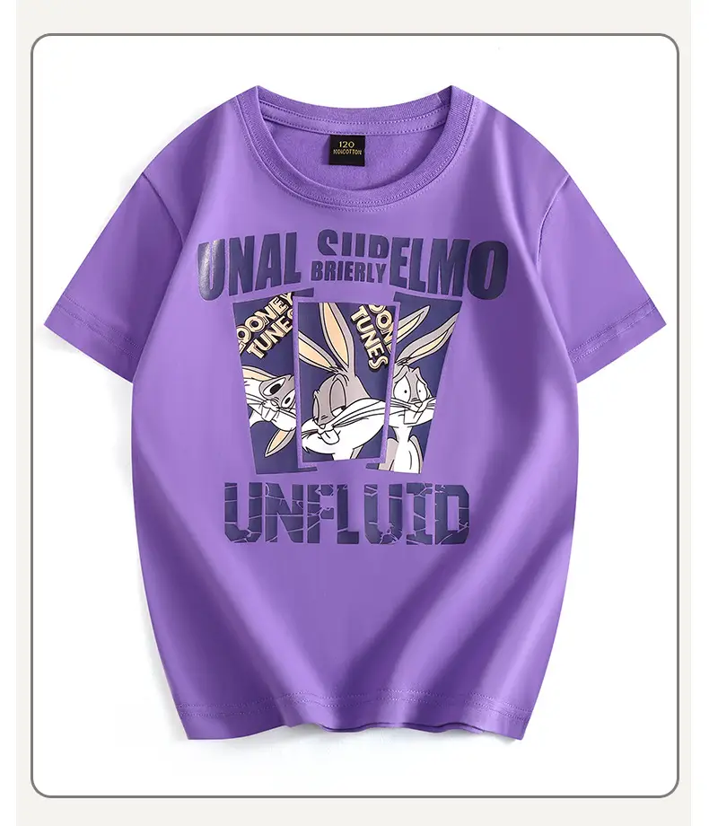 Children's Unflued T-Shirt White Boys Summer Wear — feature 38
