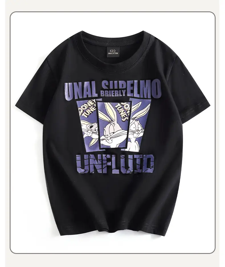 Children's Unflued T-Shirt White Boys Summer Wear — feature 40