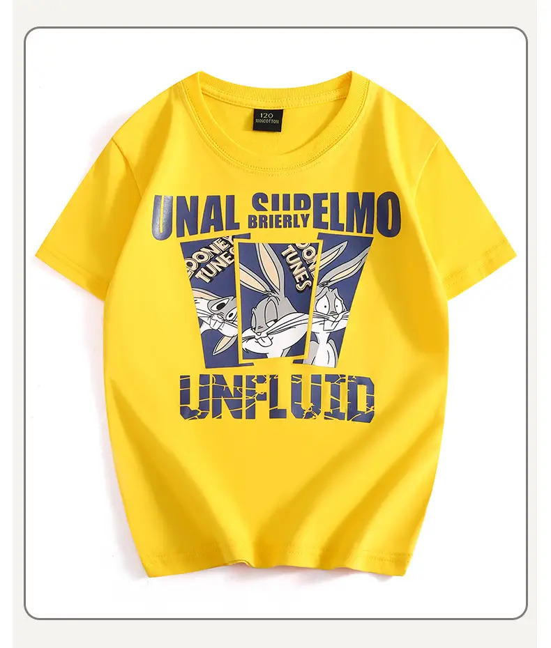 Children's Unflued T-Shirt White Boys Summer Wear — feature 44