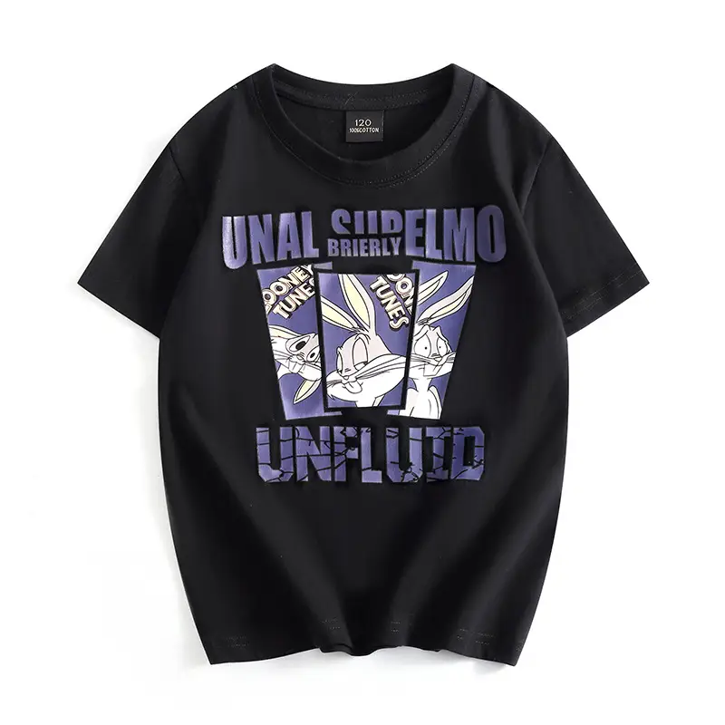 Children's Unflued T-Shirt White Boys Summer Wear - Image 2