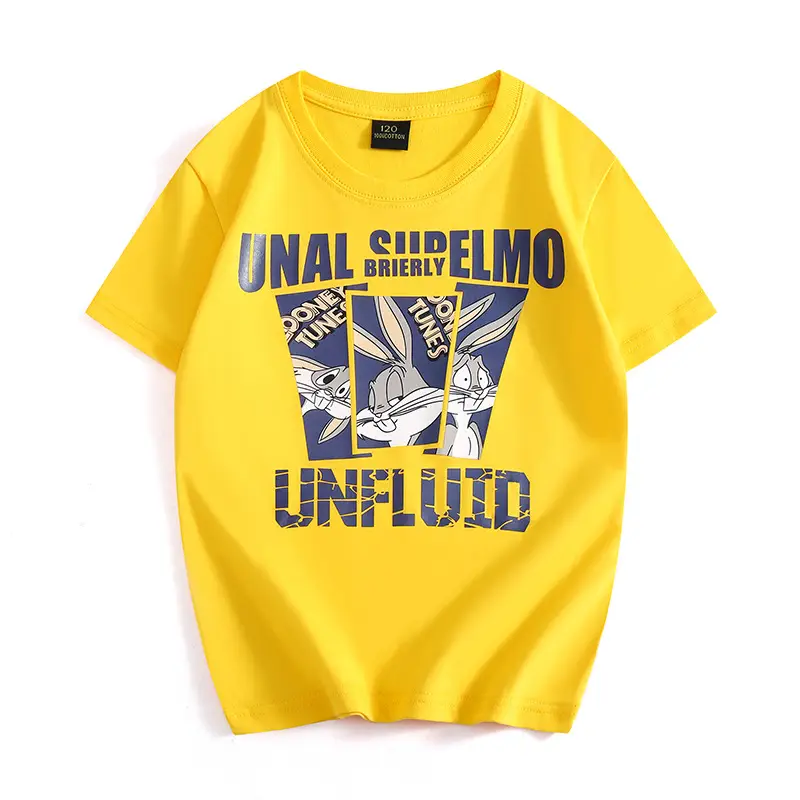 Children's Unflued T-Shirt White Boys Summer Wear - Image 4