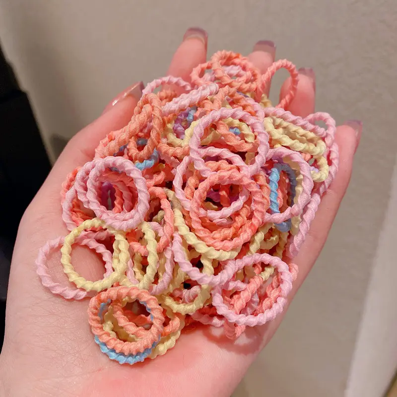 Girls Rubber Hair Rope High Elastic Rainbow — feature 1