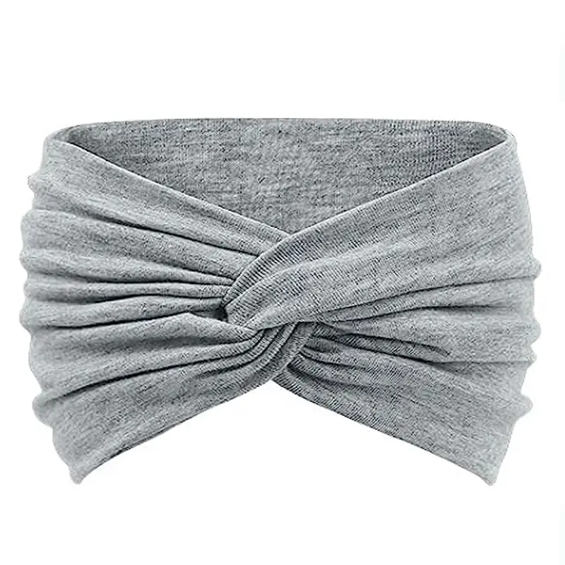 Women's Black White Striped Elastic Scarf with Cross Design