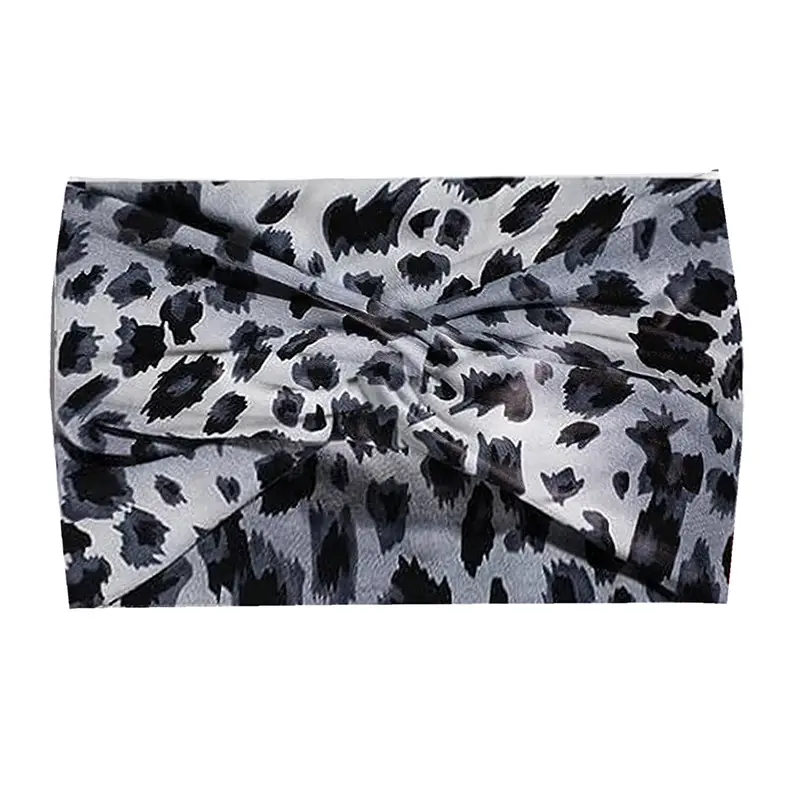 Women's Black White Striped Elastic Scarf with Cross Design