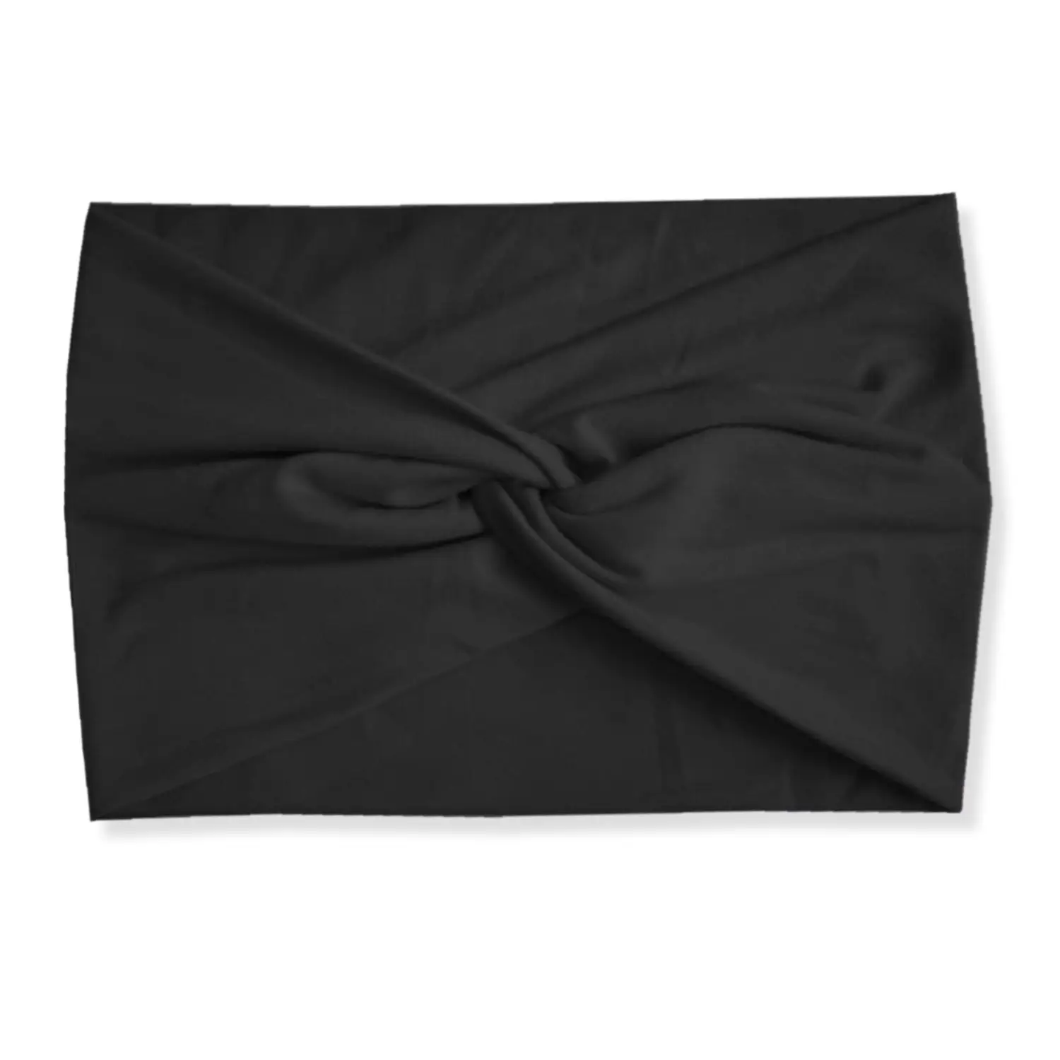 Women's Black White Striped Elastic Scarf with Cross Design