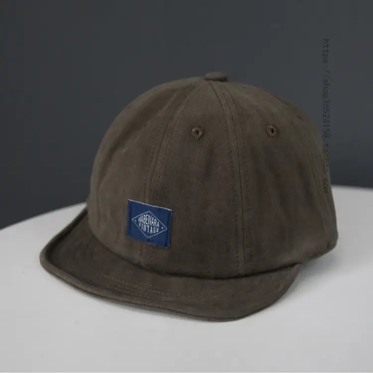 Japanese Style Patch Cap for Women Men Brown - Image 8