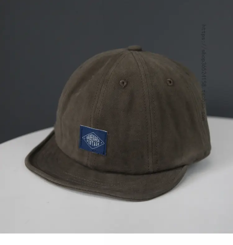 Japanese Style Patch Cap for Women Men Brown — feature 4