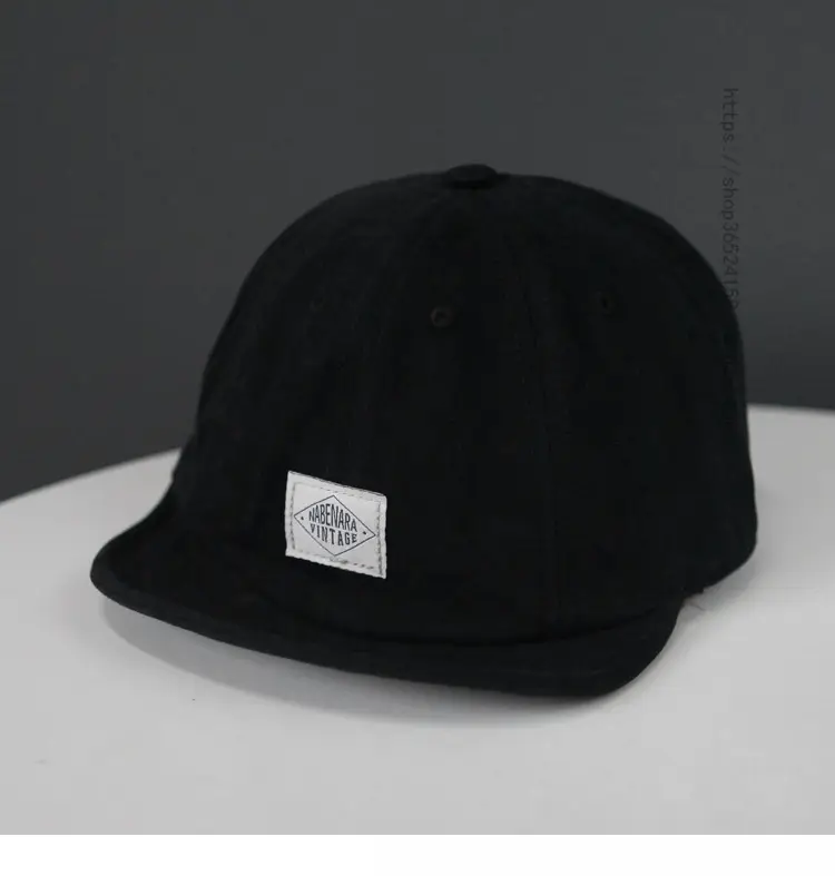 Japanese Style Patch Cap for Women Men Brown - Image 3