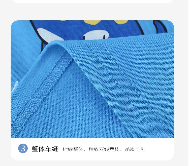 Boys Dinosaur Print Cotton T-Shirt & Shorts Set Blue — feature 12