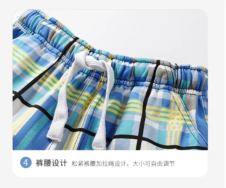 Boys Dinosaur Print Cotton T-Shirt & Shorts Set Blue — feature 13