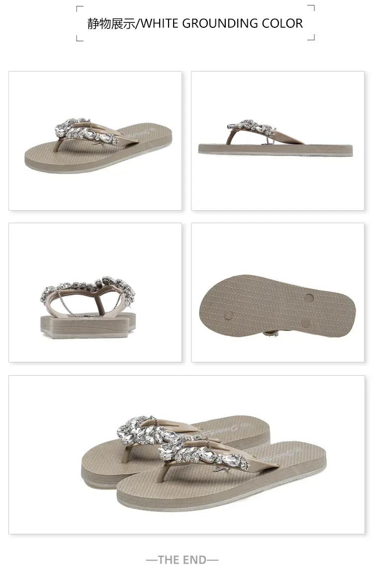 2023 Glass Rhinestone Flip Flops Korean Style Small — feature 14