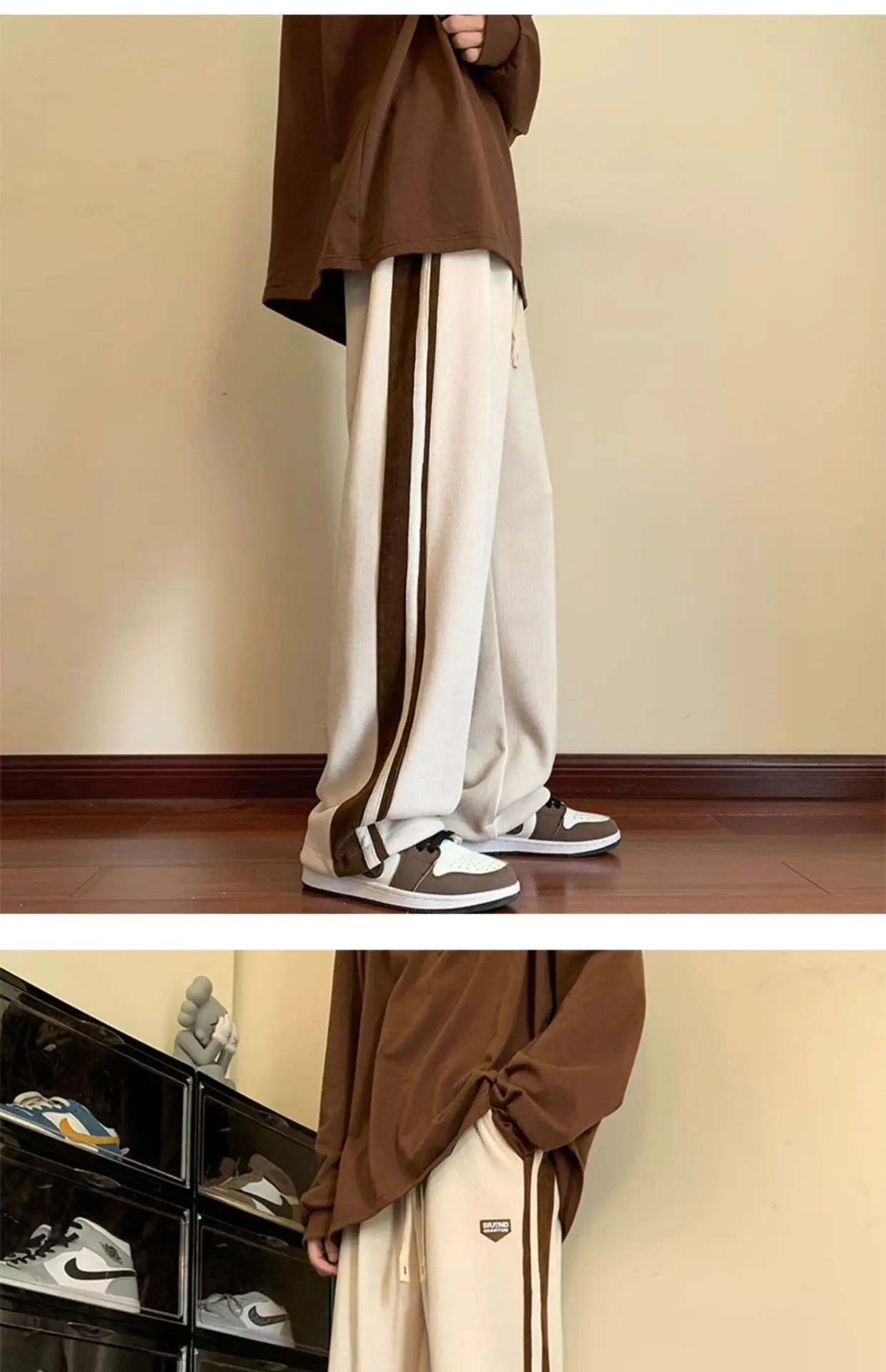 Men's Corduroy Waffle Pants Black White 2022 — feature 14