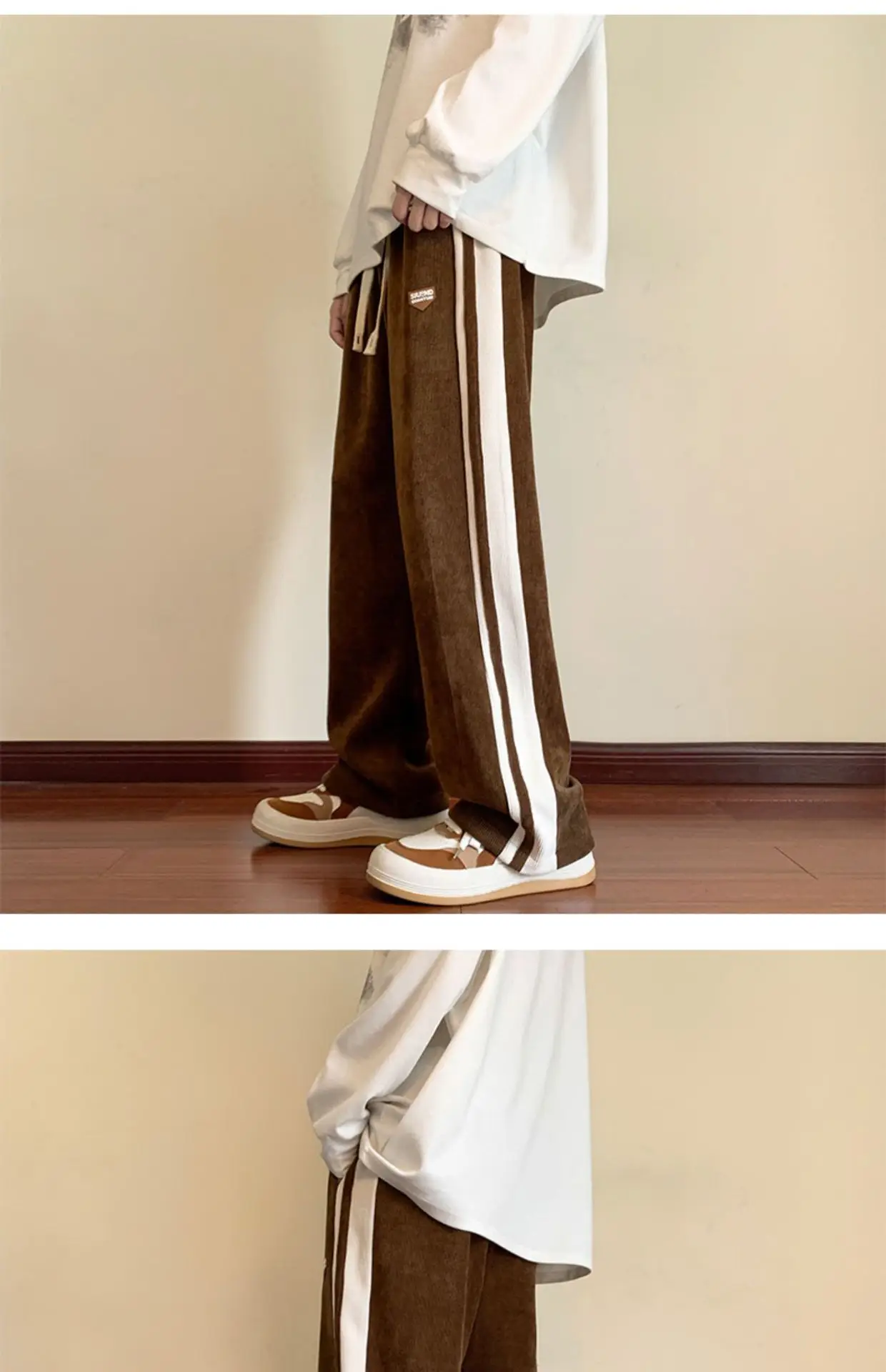 Men's Corduroy Waffle Pants Black White 2022 — feature 6