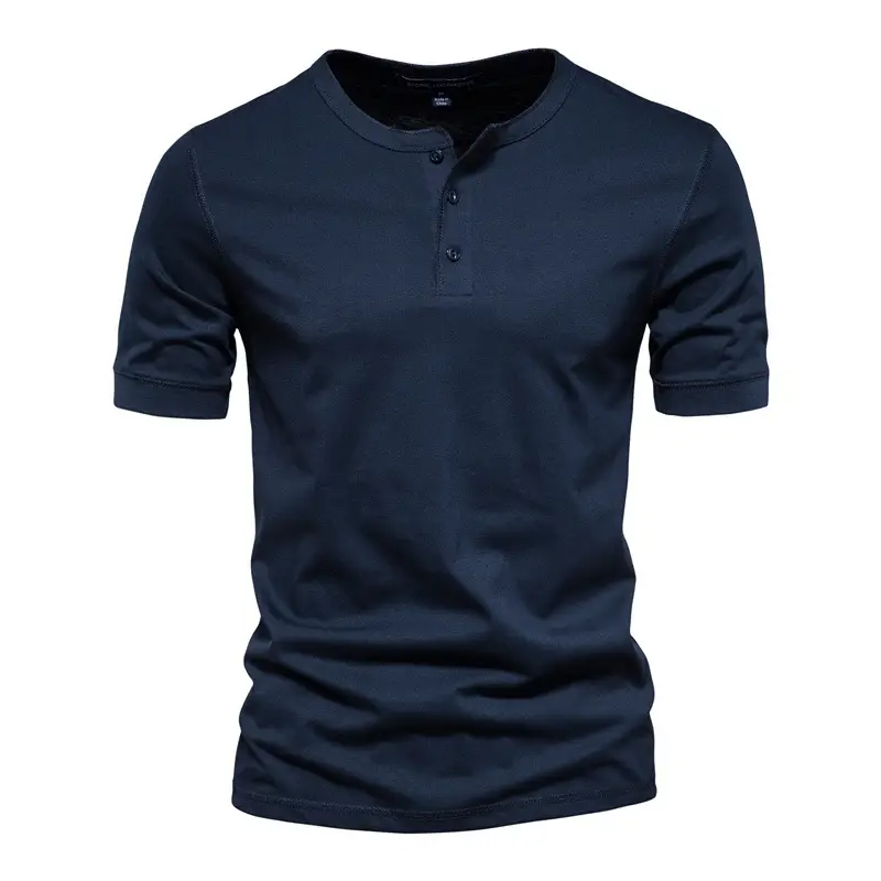 Men's Gray Slim Fit Button T-Shirt - Image 7