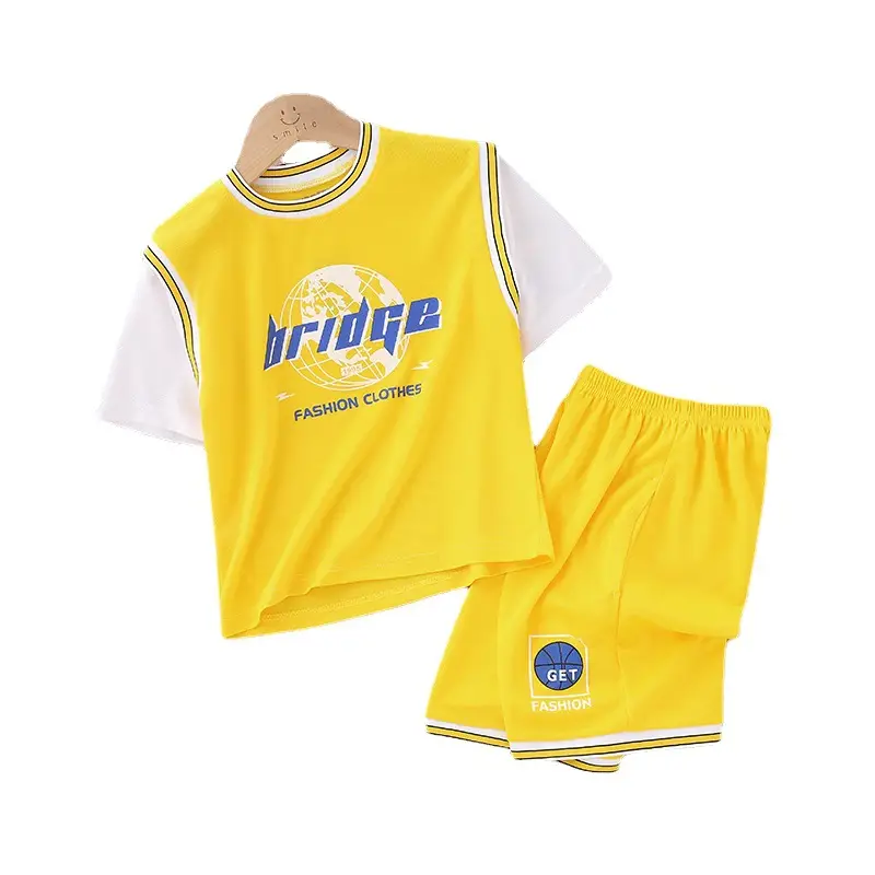 Boys' Yellow Basketball Shorts Set Medium Large - Image 11