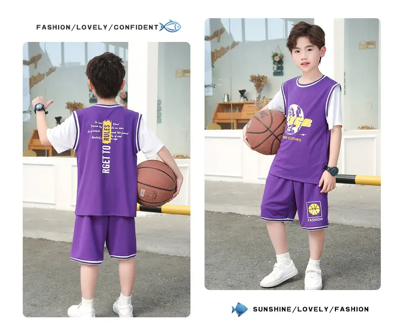 Boys' Yellow Basketball Shorts Set Medium Large — feature 11