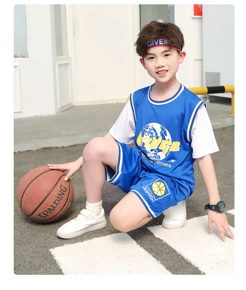 Boys' Yellow Basketball Shorts Set Medium Large — feature 14