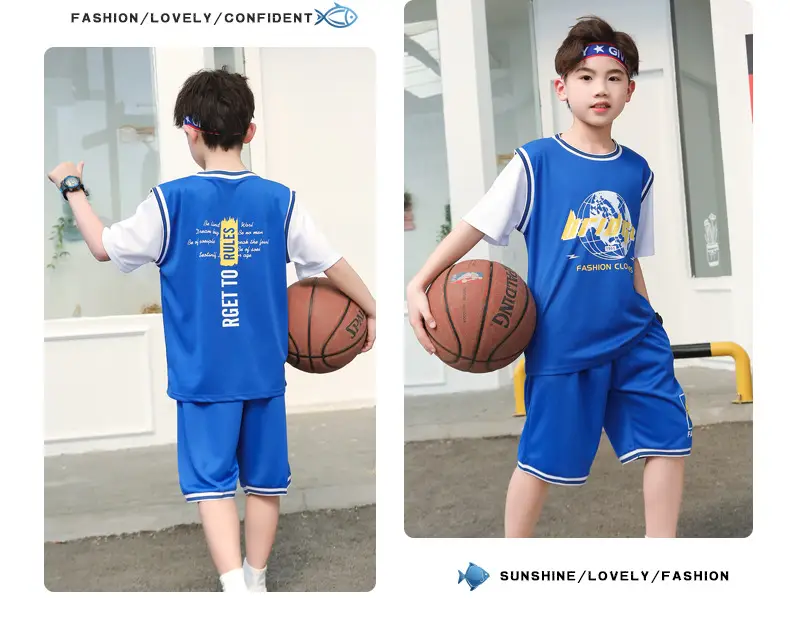 Boys' Yellow Basketball Shorts Set Medium Large — feature 15