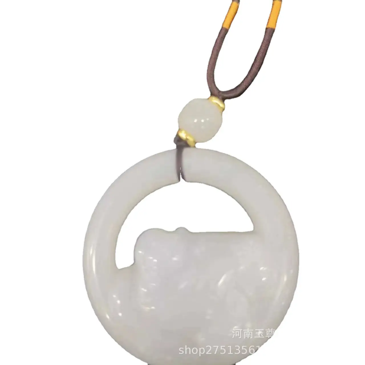 White Jade Hollow Maitreya Pendant for Women - Image 6