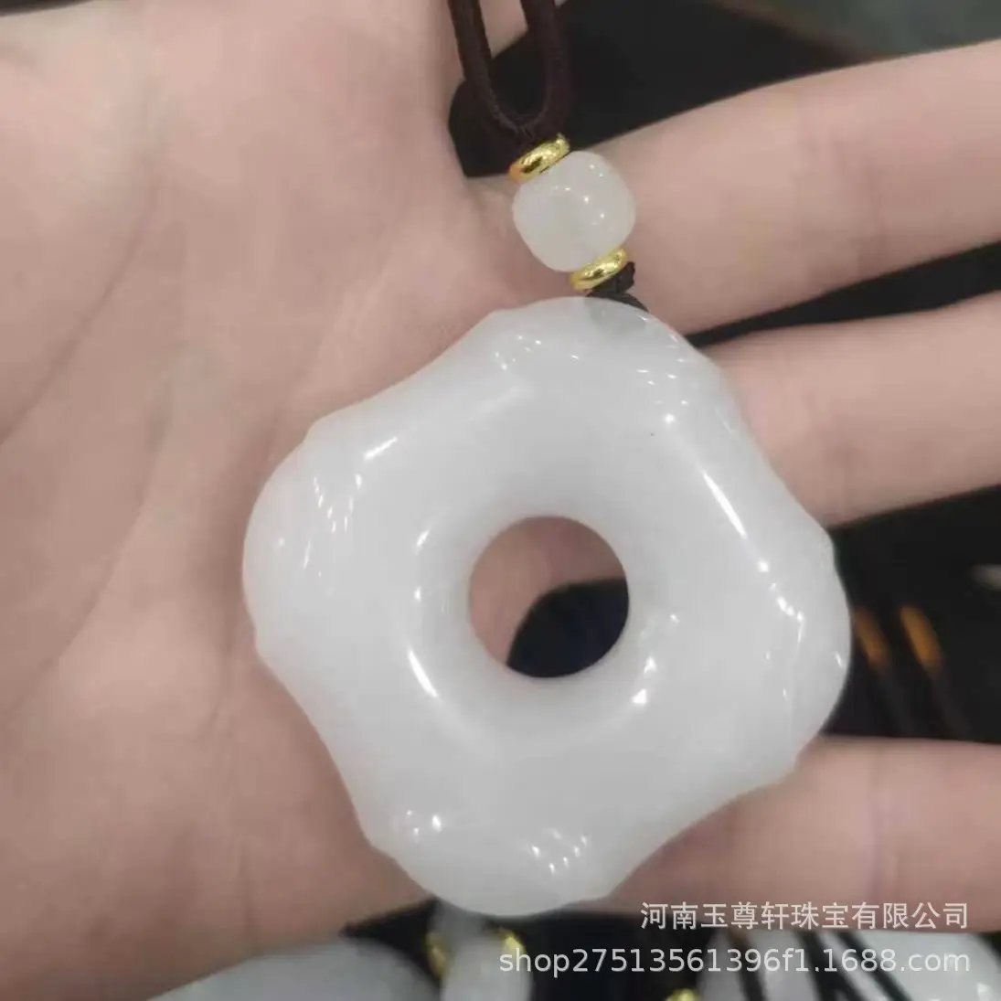 White Jade Hollow Maitreya Pendant for Women - Image 2