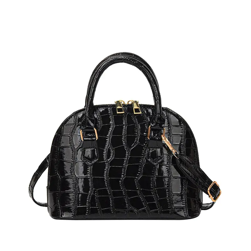 Red Croc Texture Shoulder Crossbody Bag for Women