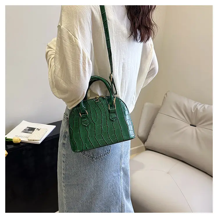 Red Croc Texture Shoulder Crossbody Bag for Women — feature 17